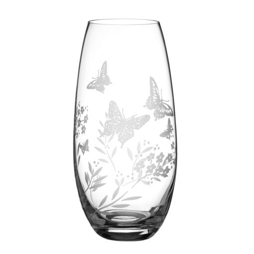 Butterfly Crystal Barrel Vase - 25cm