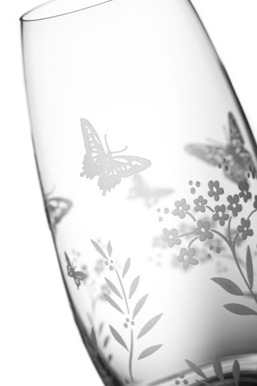 Butterfly Crystal Barrel Vase - 25cm - Image 3