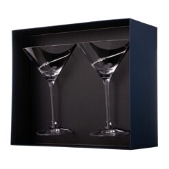 Pack of two martini glasses decorated with swarovski crystals