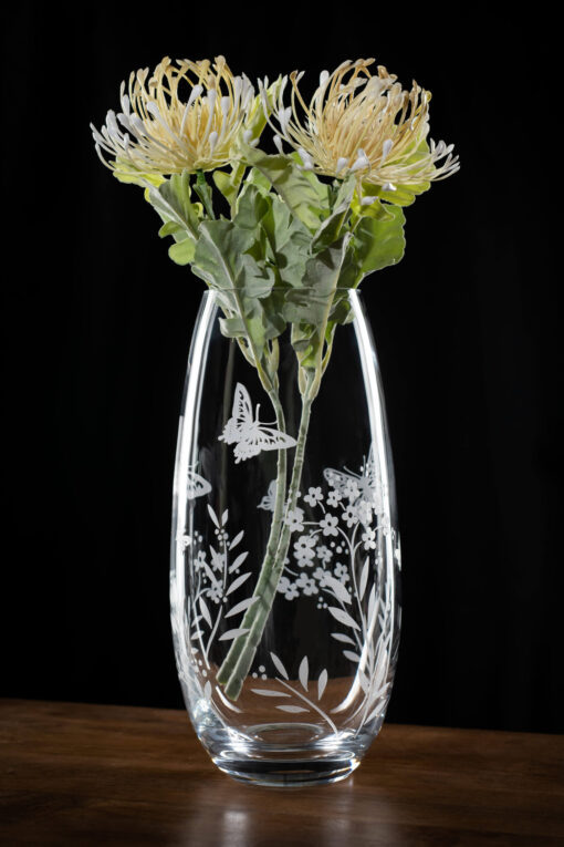 Butterfly Crystal Barrel Vase - 25cm - Image 5